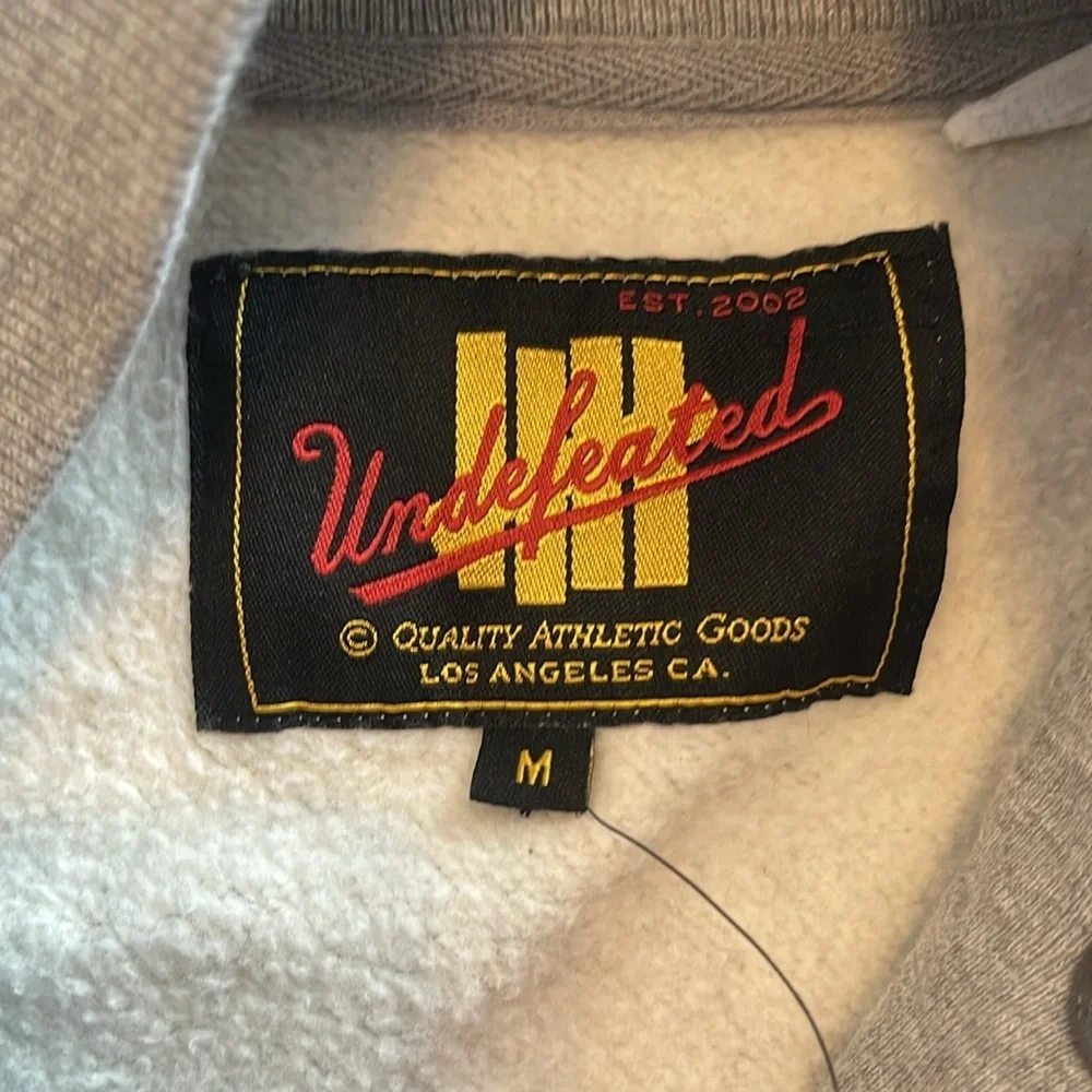 Undefeated varsity jacket sweatshirt material gray size medium  casual button - Picture 4 of 10